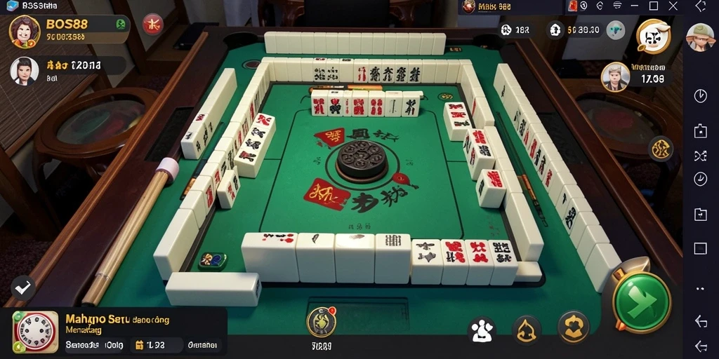Tampilan gameplay Mahjong yang seru dan menantang di BOS88.