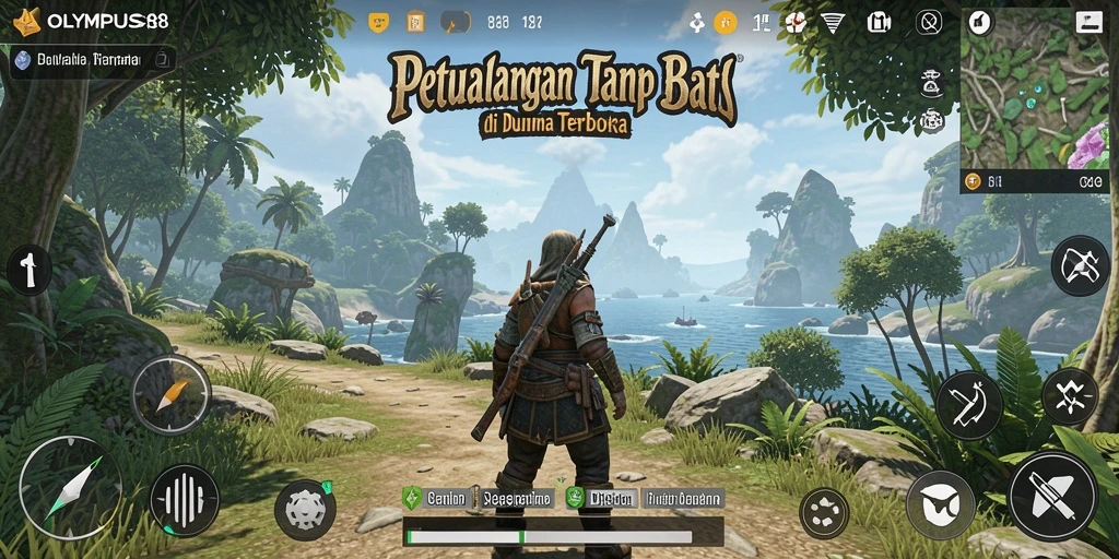 Tangkapan layar OLYMPUS88 menampilkan pemain menjelajahi dunia terbuka yang menakjubkan.