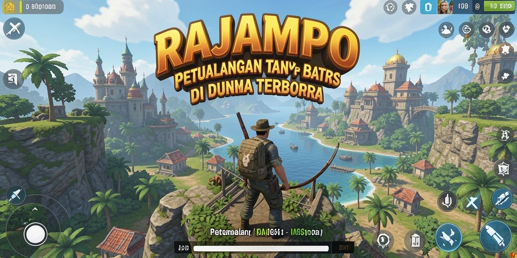 Screenshot RAJAMPO menampilkan keindahan dunia terbuka yang luas.