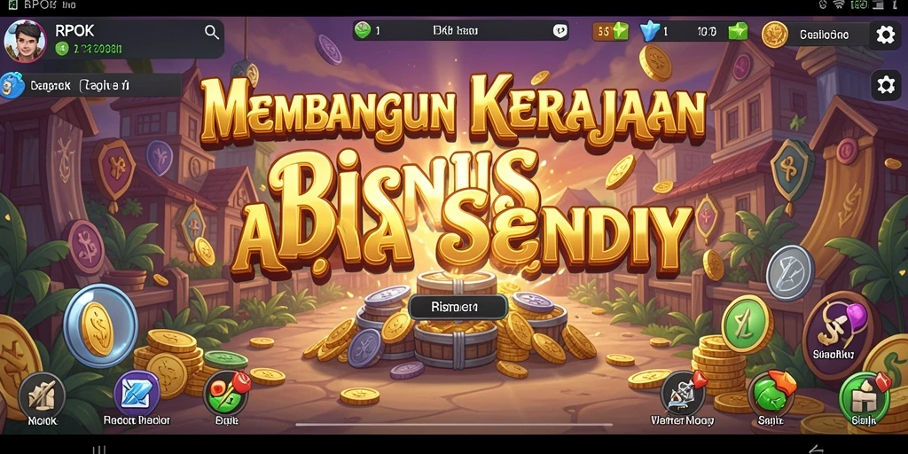 Tampilan gameplay <strong>RPOK</strong> yang seru dengan elemen manajemen bisnis.
